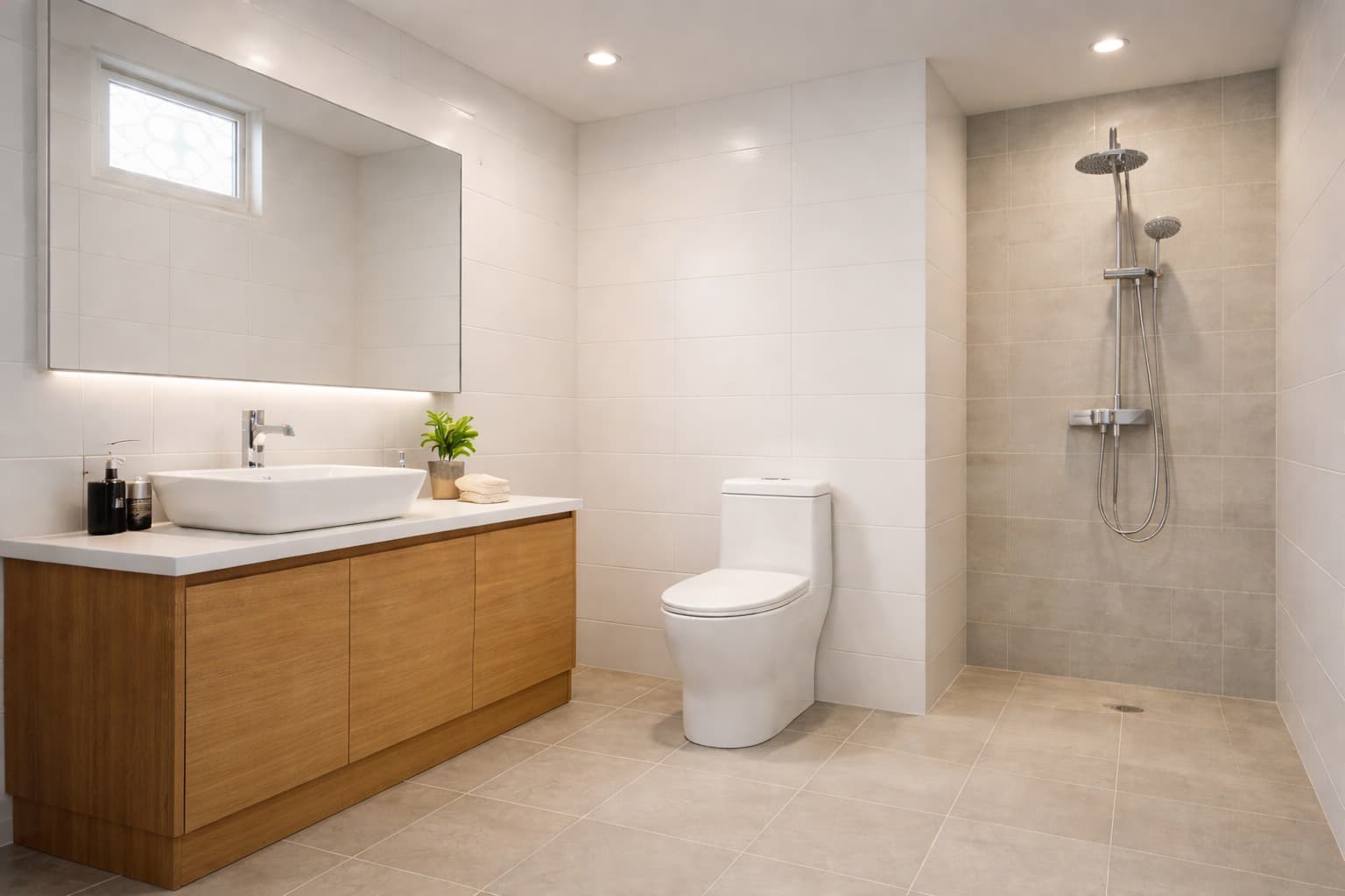 Perpaduan Warna Keramik Lantai dan Dinding Kamar Mandi Minimalis